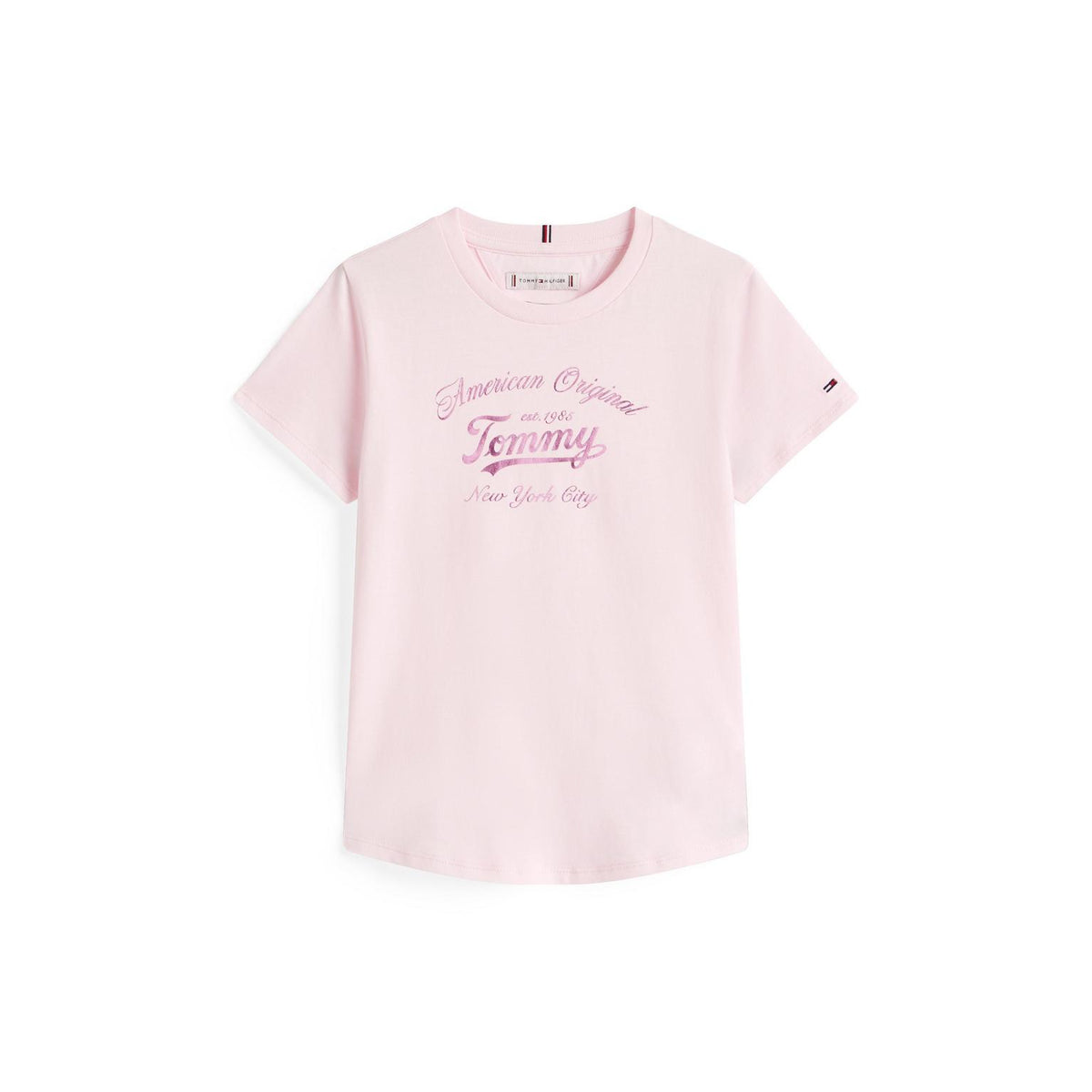 Tommy Hilfiger Girls Tommy Script T-Shirt In Baby Pink