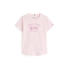 Tommy Hilfiger Girls Tommy Script T-Shirt In Baby Pink