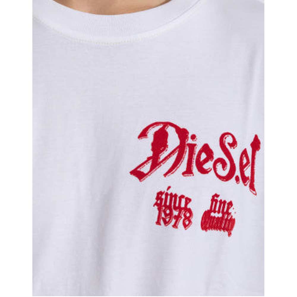 Diesel Mens T-Box Relaxed T-Shirt In White/Red