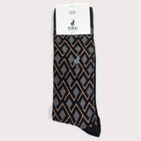 Polo Mens Abstract Cotton Ankle Socks In Black Multi