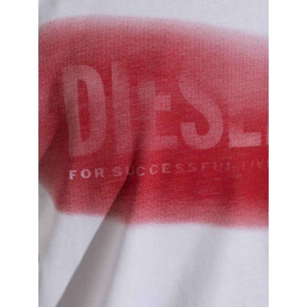Diesel Mens T-Adjust Short Sleeves Regular T-Shirt In White/Red