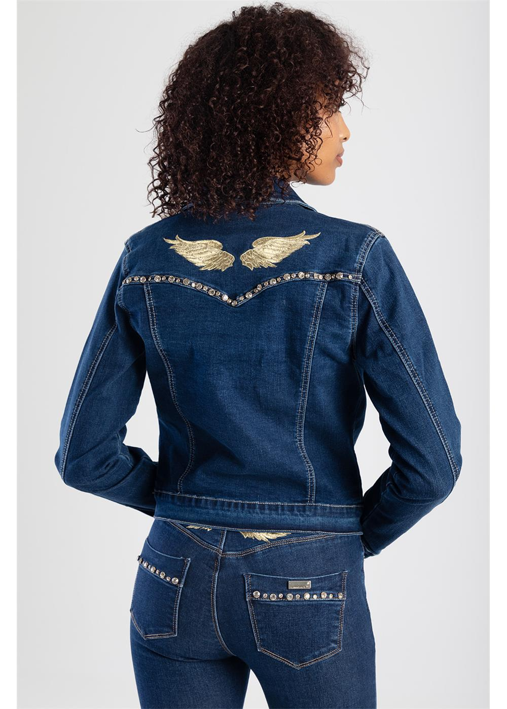 Sissyboy Js30761 Denim Jacket With Wing Embroidery