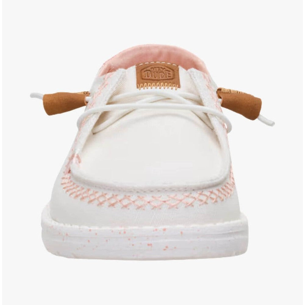 Hey Dude Womens Wendy Boho Butterfly Shoes In Snow White/Pink