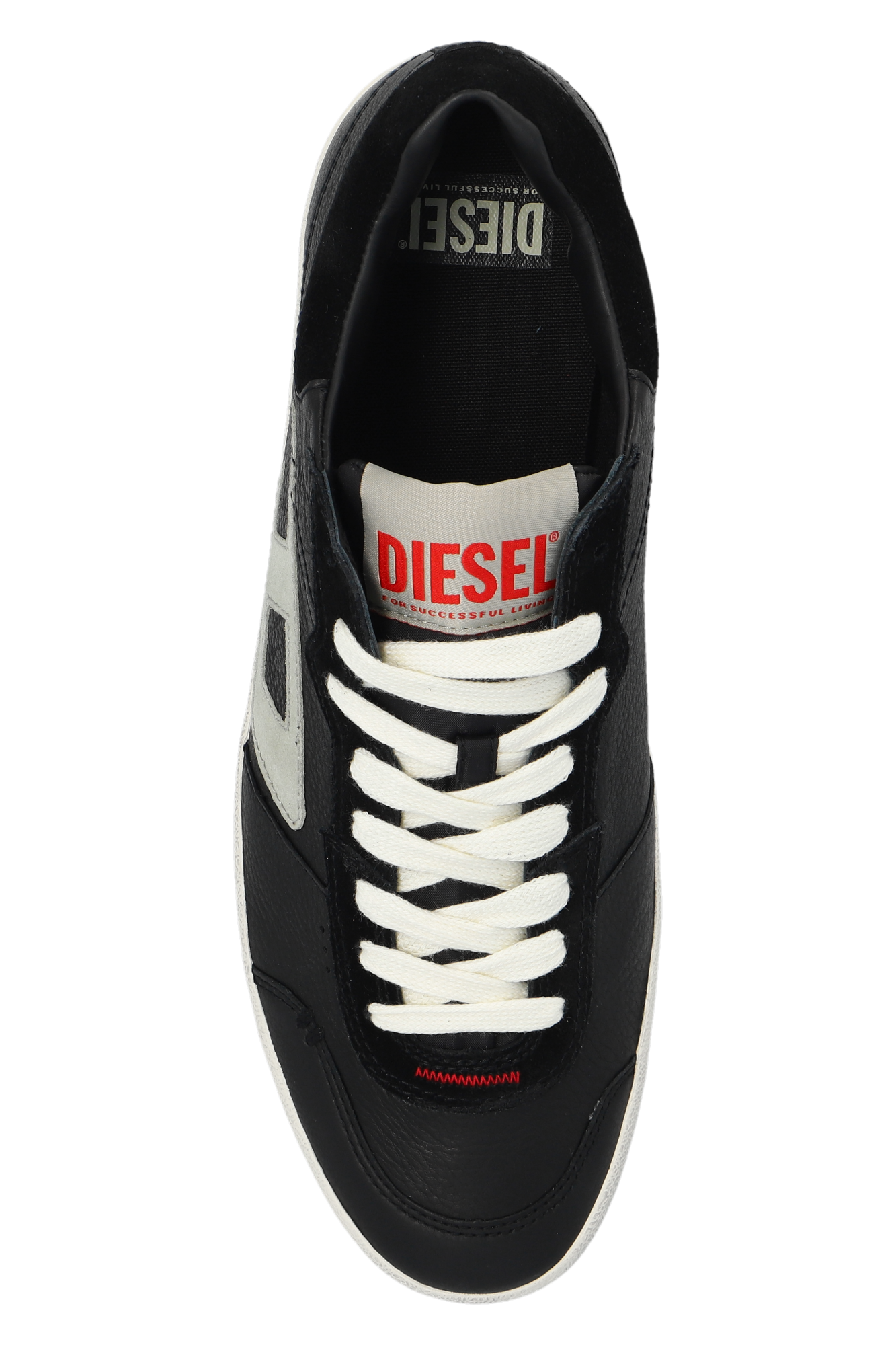 Diesel Y03336P2034 Mens S-Leroji Low Sneakers Black And White