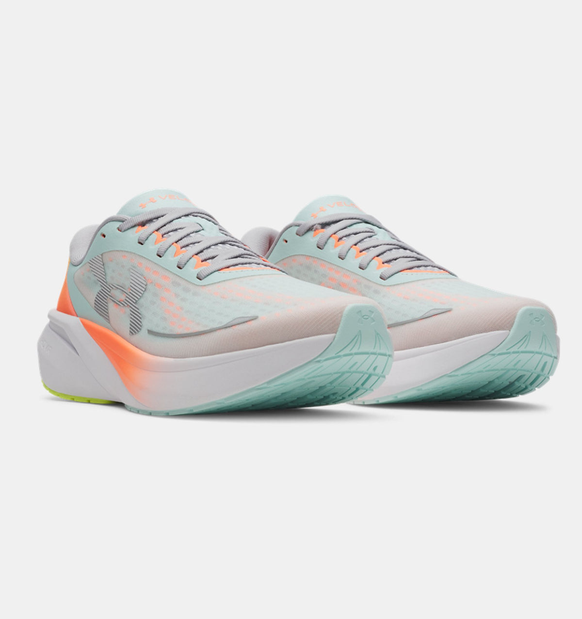 Under Armour Mens Velociti Pace Sneakers In Green Orange