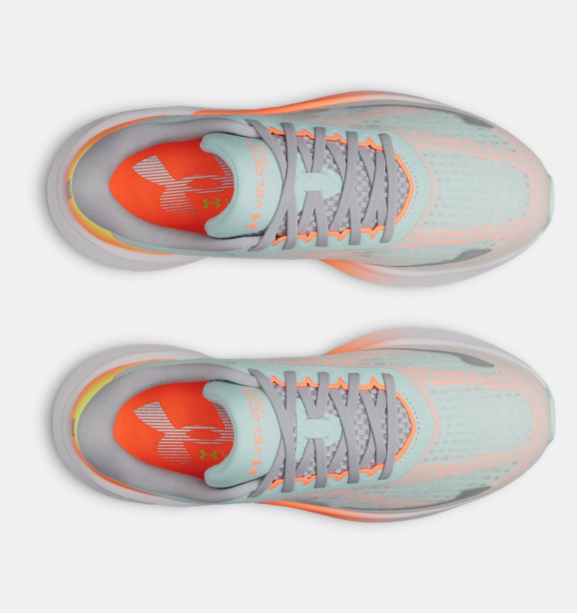Under Armour Mens Velociti Pace Sneakers In Green Orange