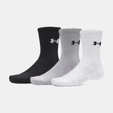 Under Armour Unisex  Perfomance 3 Pack Cotton Crew Socks In Black & White