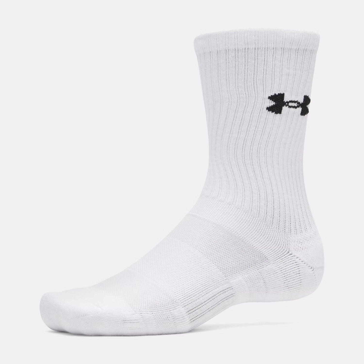 Under Armour Unisex  Perfomance 3 Pack Cotton Crew Socks In Black & White