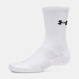 Under Armour Unisex  Perfomance 3 Pack Cotton Crew Socks In Black & White