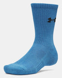 Under Armour Unisex Perfomance 3 Pack Cotton Socks In Blue & Green