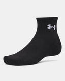 Under Armour Unisex 008 Perfomance 3 Pack Socks In Black