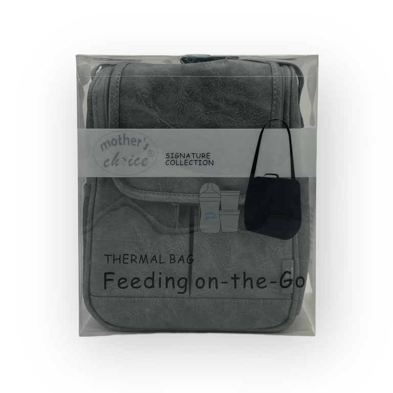 Mother's Choice Pu Upper Baby Bottle Warmer Thermal Bag in Grey