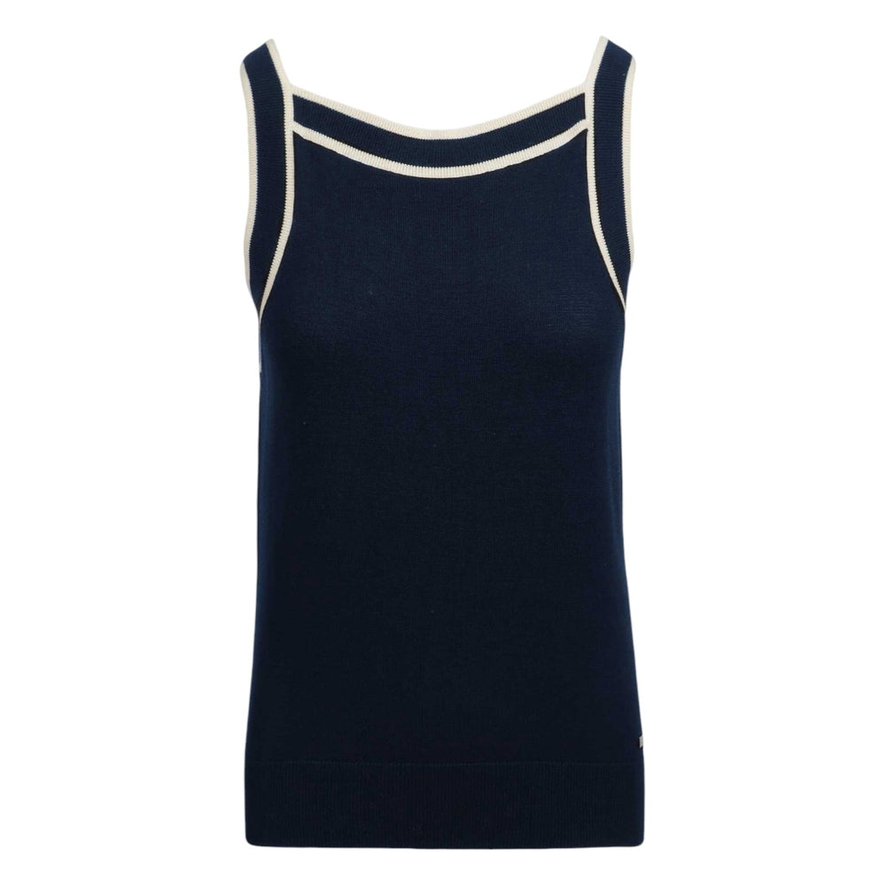 Pringle Harriett Tipped Knitwear Tank Top In Navy