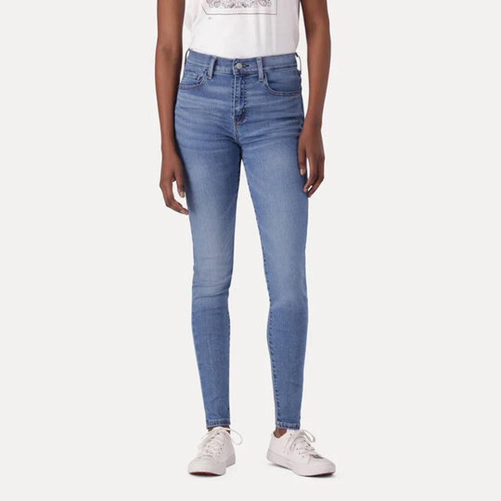 Levis Womens 720 High Rise Super Skinny Animal Jeans In Medium Indigo
