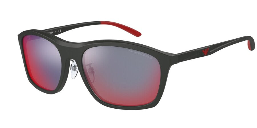 Emporio Armani Square Sunglasses In Matte Grey