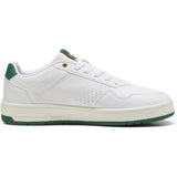 Puma Mens Court Classic Sneakers In White/Green/Gold