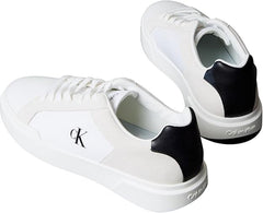 Calvin Klein Mens Chunky Lth Mix Shoes White And Black