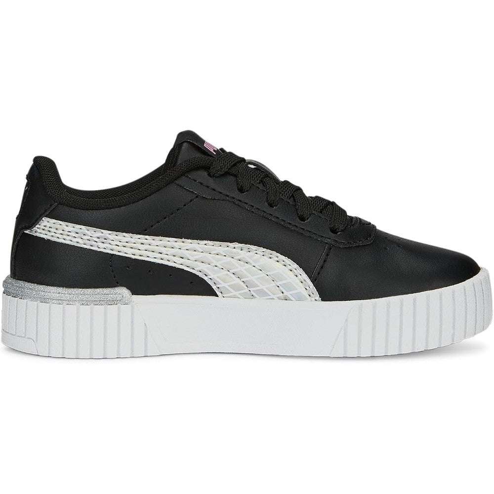 Puma Girls Carina 2.0 Mermaid PS Sneakers In Black/Lilac Chiffon/Silver