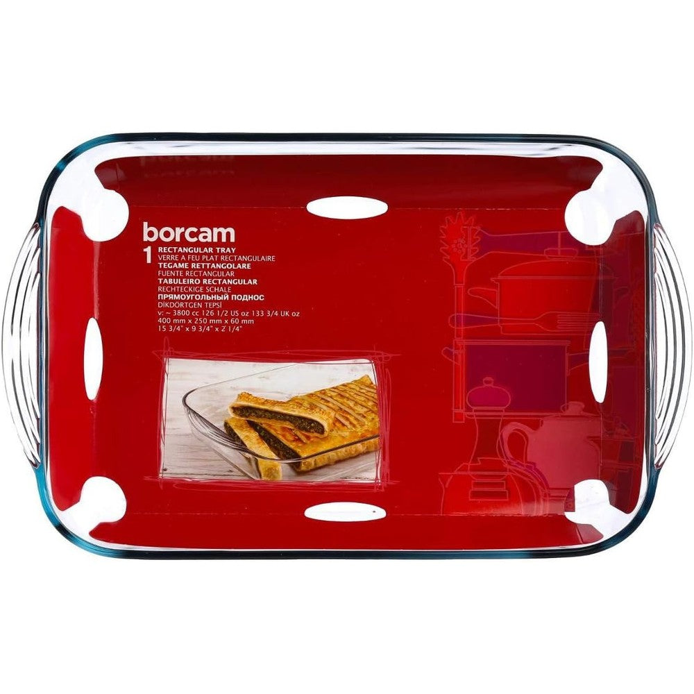 Borcam By Pasabahce Glass Rectangular Baking Tray In Clear