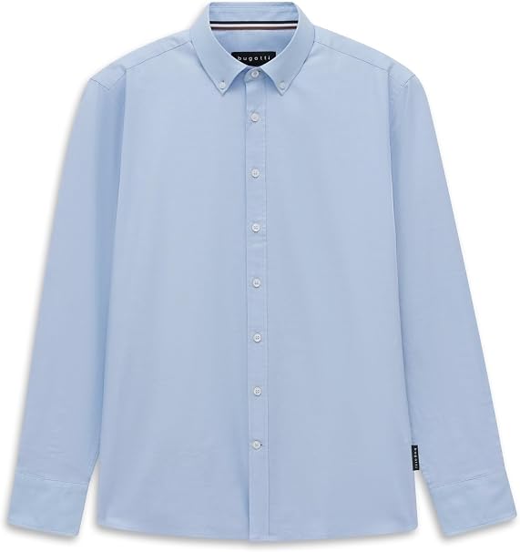 Bugatti Mens Casual 1/1 Sleve Shirt In Light Blue
