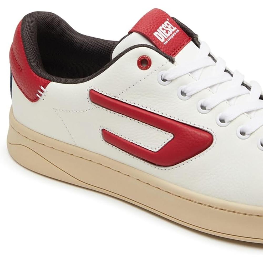 Diesel Mens Athene S Athene Low Sneakers In Jester Red/Peacoat Blue/Pebble/Bright White