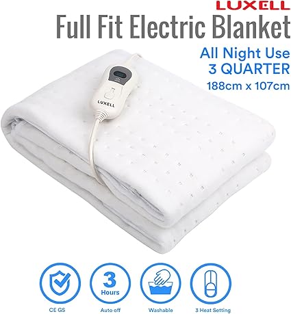 Luxell Full Electric Fitted Blanket In Neutral