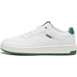 Puma Mens Court Classic Sneakers In White/Green/Gold