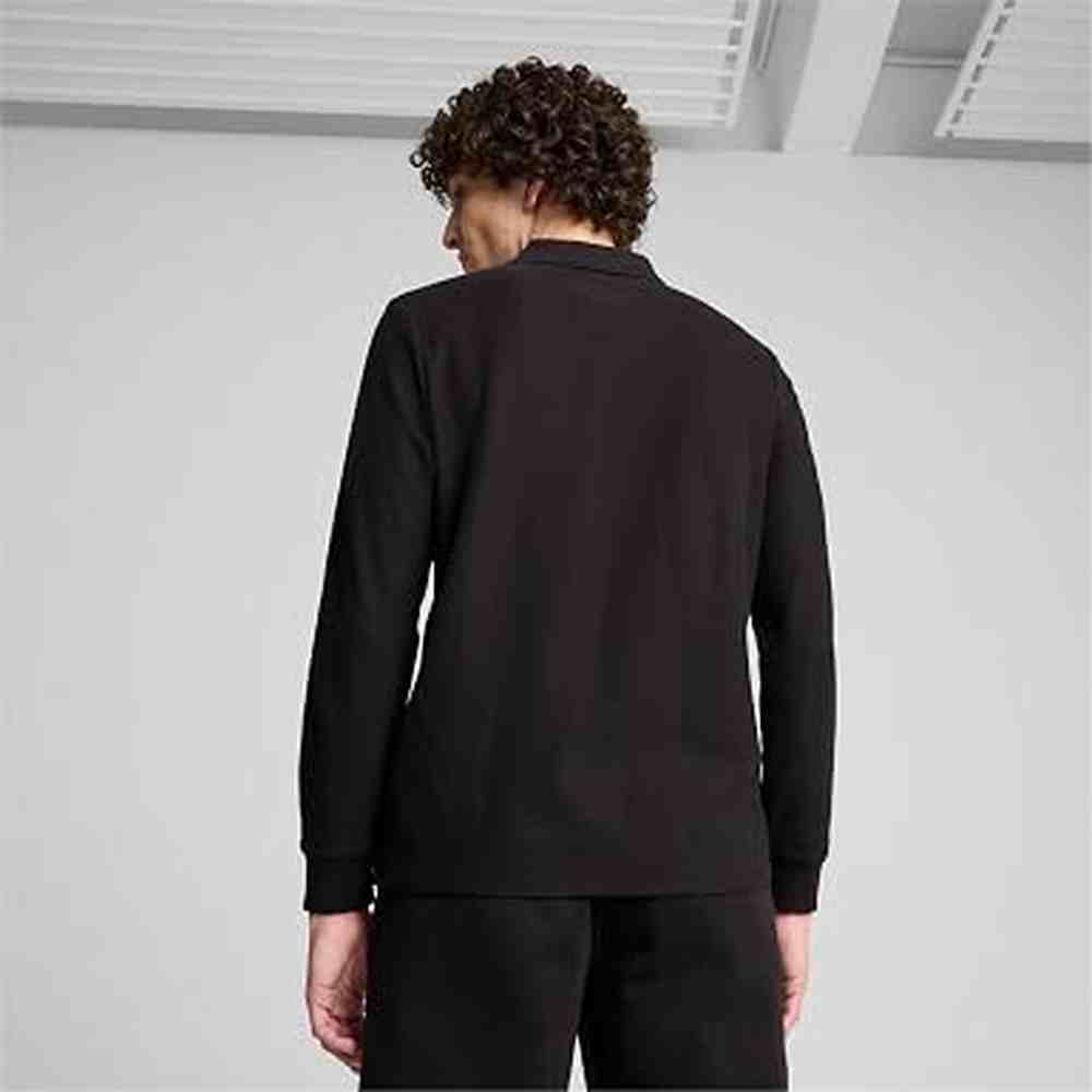 Puma Mens Ferrari Race Long Sleeves Polo T-Shirt In Black