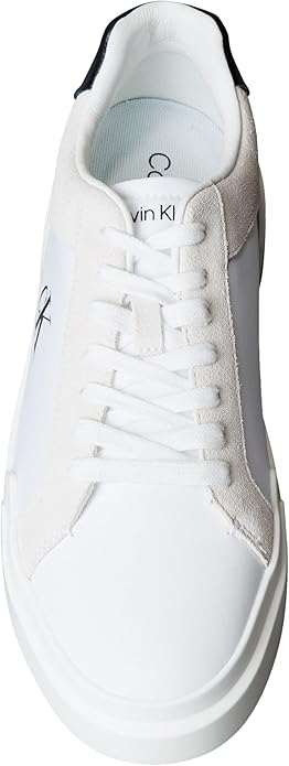 Calvin Klein Mens Chunky Lth Mix Shoes White And Black