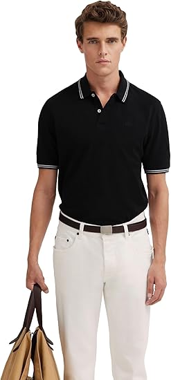 Bugatti 8150 75001C Mens Black Short Sleeve Polo