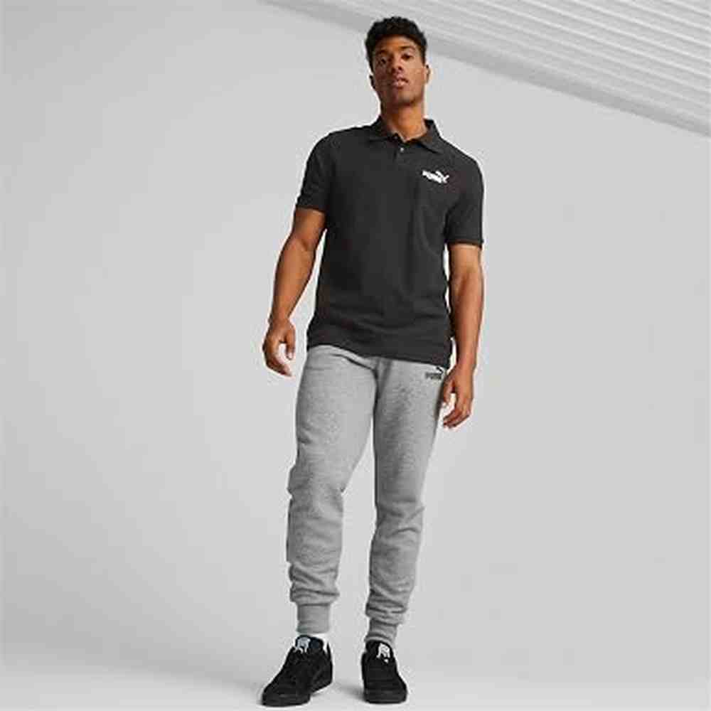 Puma Mens Essential Pique Polo Golfer In Black
