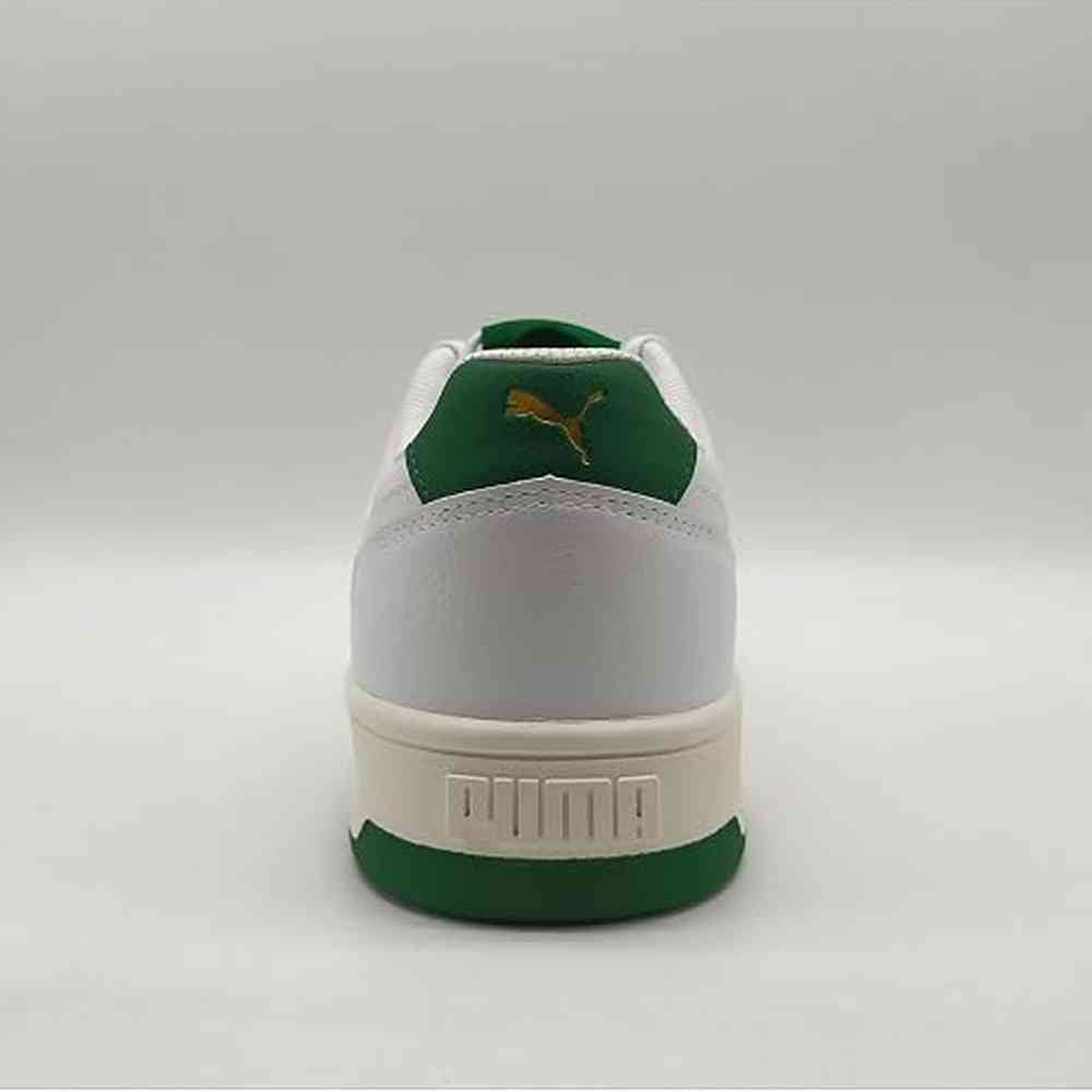 Puma Mens Court Classic Sneakers In White/Green/Gold
