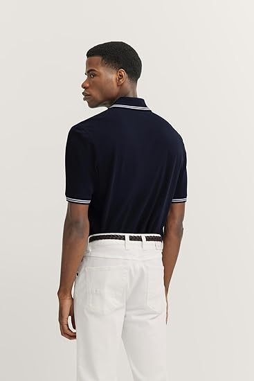 Bugatti 8150 75001C Mens Navy Short Sleeve Polo