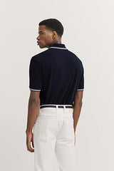 Bugatti 8150 75001C Mens Navy Short Sleeve Polo