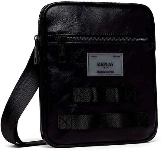 Replay Mens Fm3696 Shoulder Bag In Black
