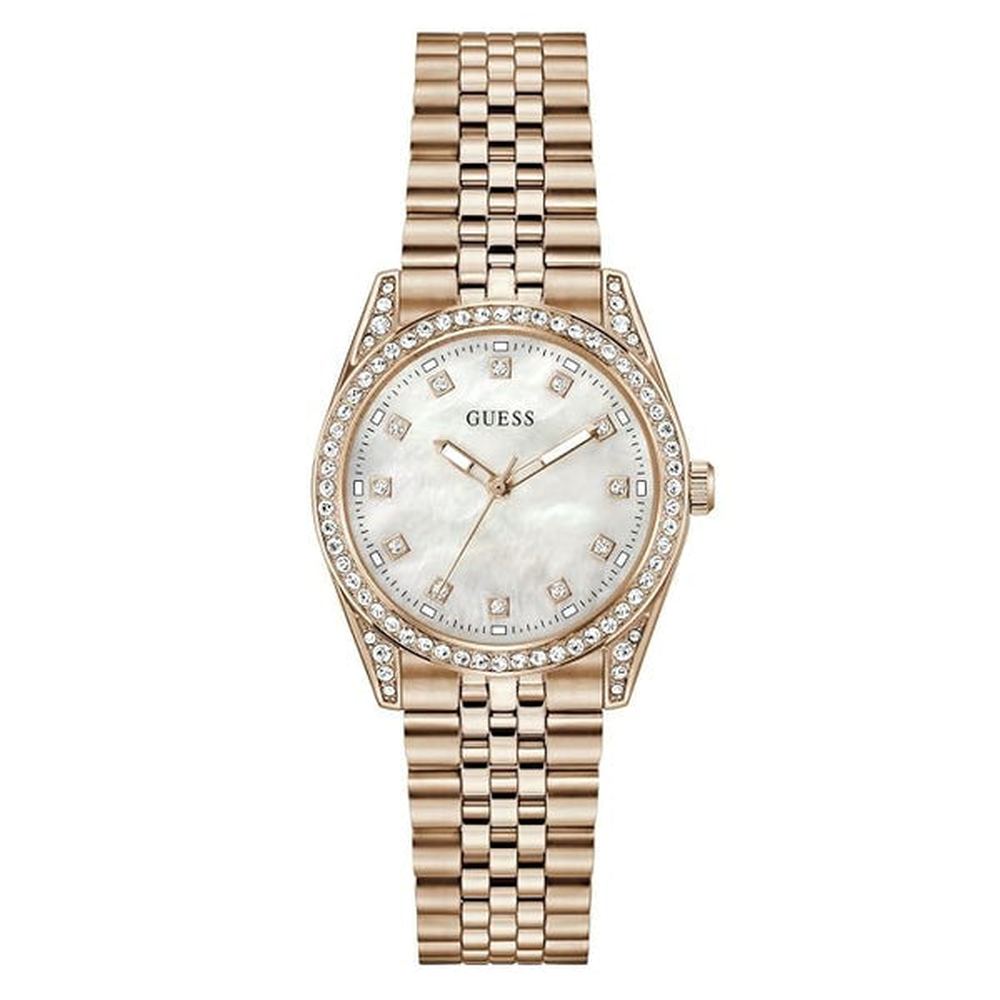Guess Womens Jada Analog Stainless Steel Watch In Gold/White Dial