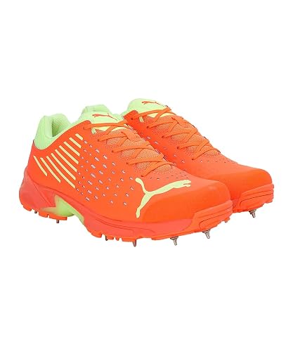Puma Mens Spike Cricket Shoes In Orange/Yellow