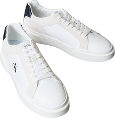 Calvin Klein Mens Chunky Lth Mix Shoes White And Black