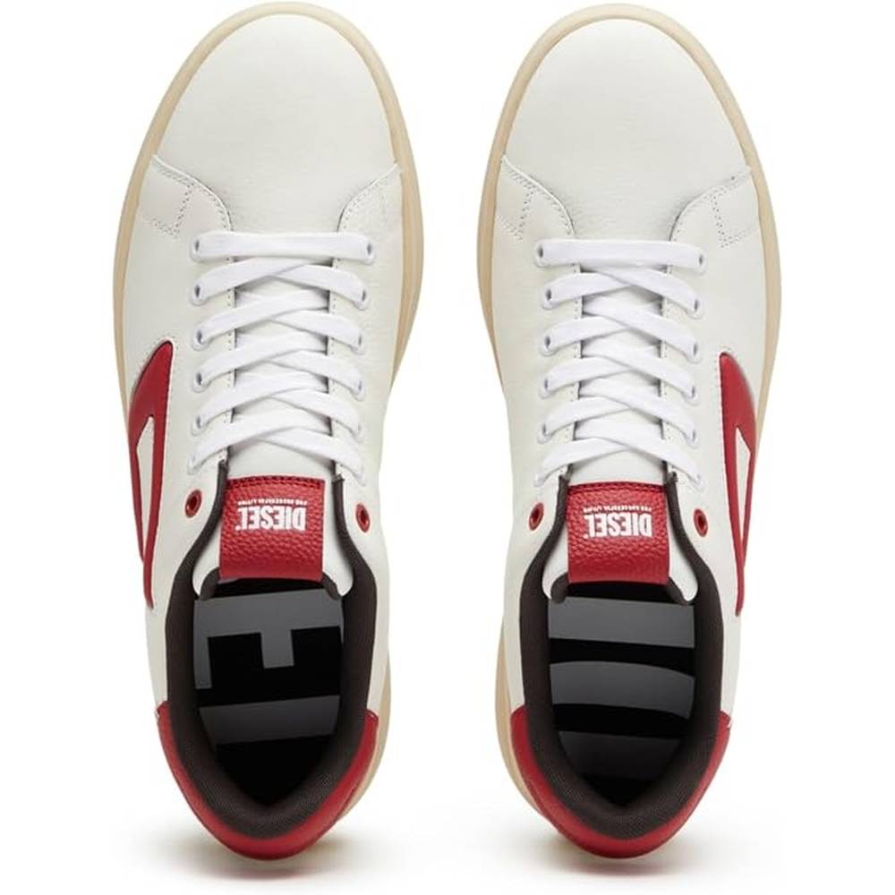 Diesel Mens Athene S Athene Low Sneakers In Jester Red/Peacoat Blue/Pebble/Bright White