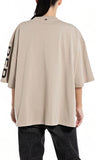 Replay Unisex Heavy Cotton Jersey T-Shirt In Light Taupe