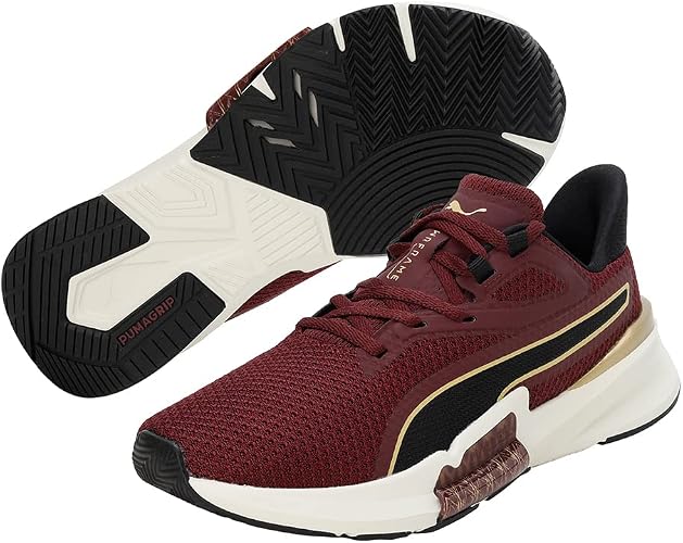 Puma Womens Pwrframe Tr Deco Glam Sneakers In Aubergine/Gold