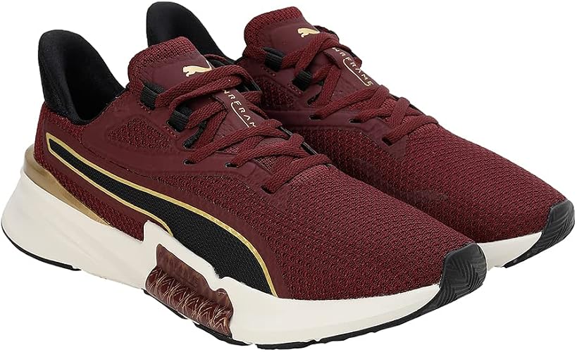 Puma Womens Pwrframe Tr Deco Glam Sneakers In Aubergine/Gold