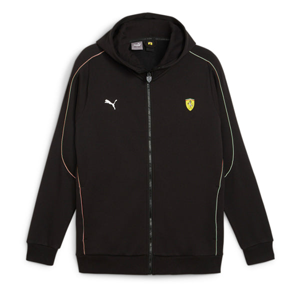 Puma Mens Ferrari Race Hooded Track Jacket In Black
