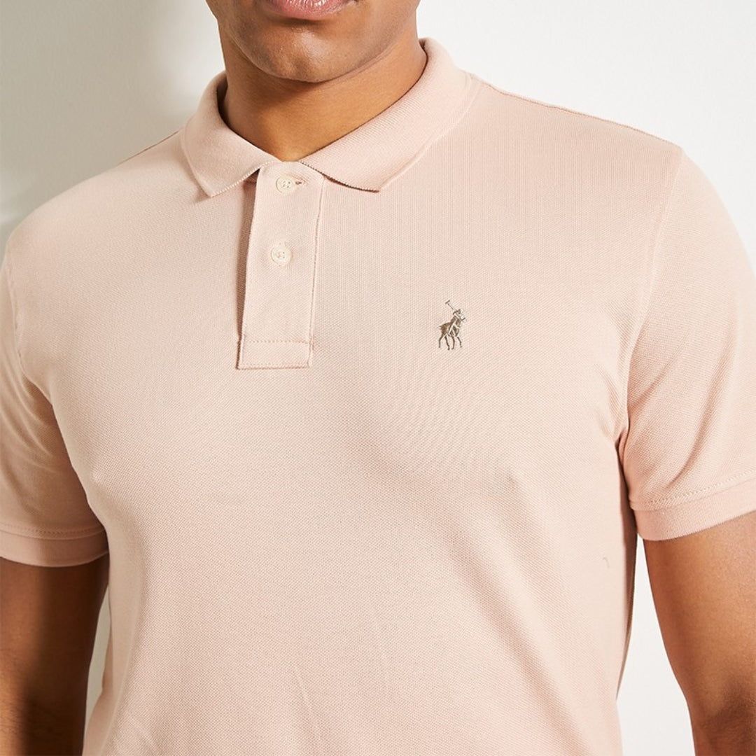 Polo Mens Essential Pique Ss Golfer Light Pink