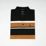 Polo Mens Stripe Golfer In Black