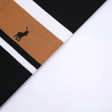 Polo Mens Stripe Golfer In Black