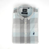 Polo Mens Short Sleeve Micro Check Shirt In Blue