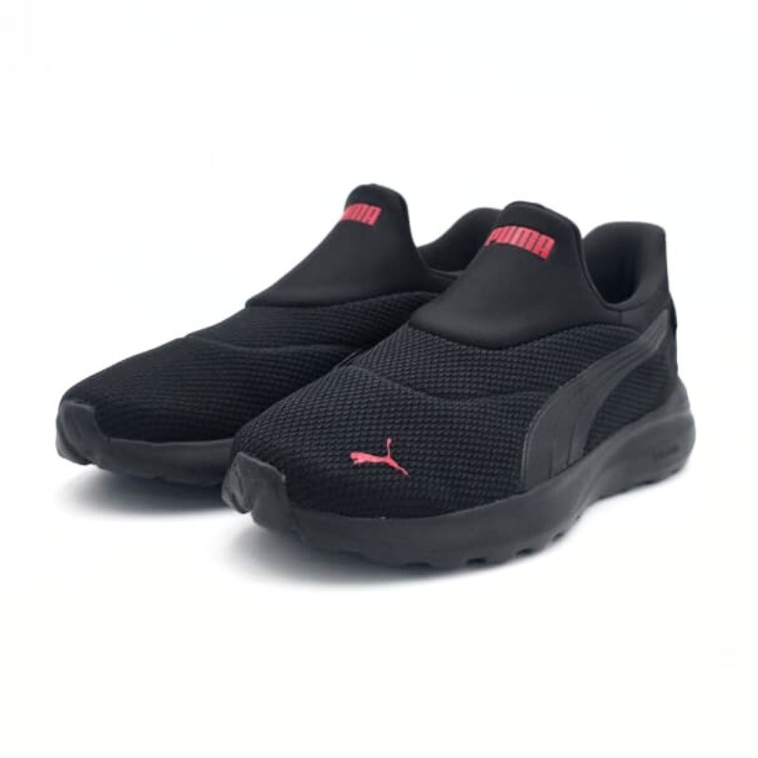 Puma Mens Softride Cosmic Sliptech Shoes In Black and Red