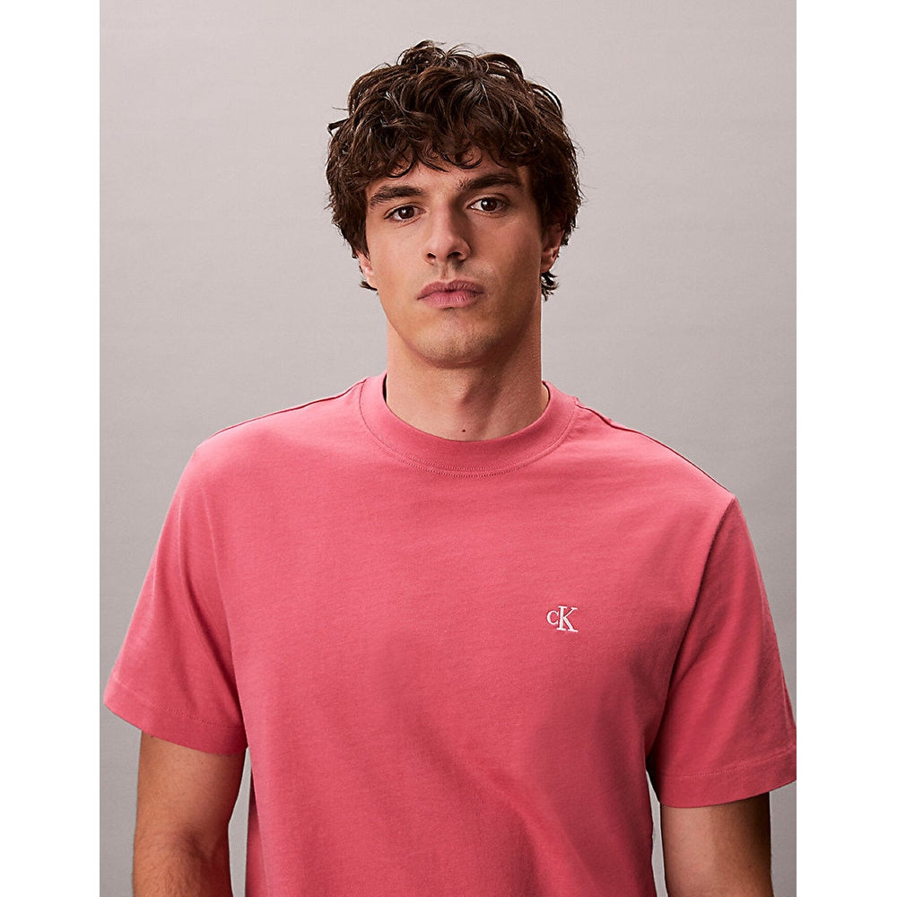 Calvin Klein Mens Easy Monogram T-Shirt In Pink