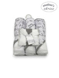 Mothers Choice 3 Piece Hooded Towels And 3 Piece Facecloths In Grey